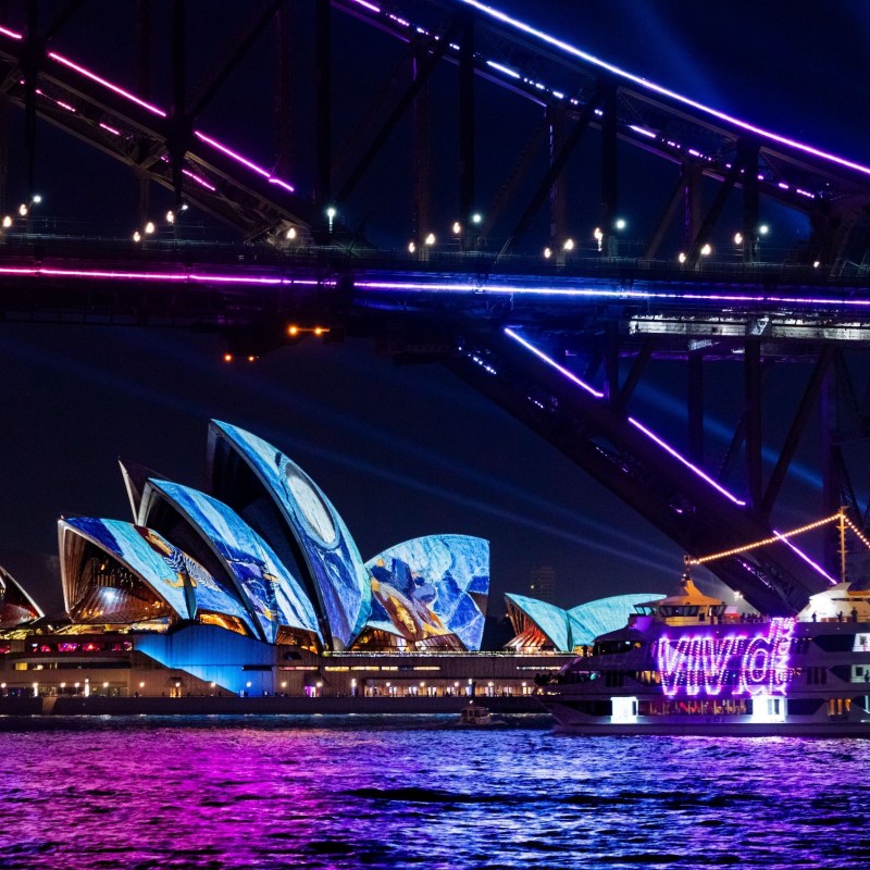 VIVID Sydney cruise on Sydney Harbour