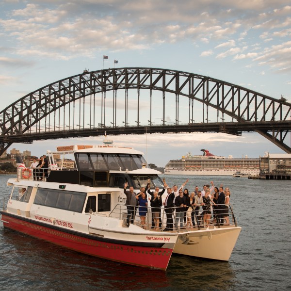 People waving on Joy