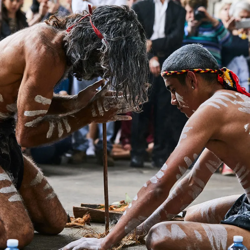 a man standing in front of a crowd