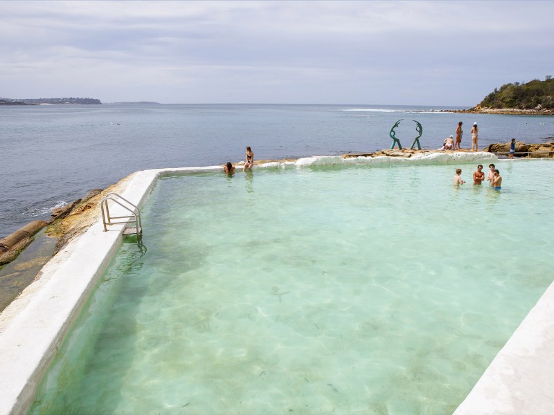 a group of people swimming in a body of water