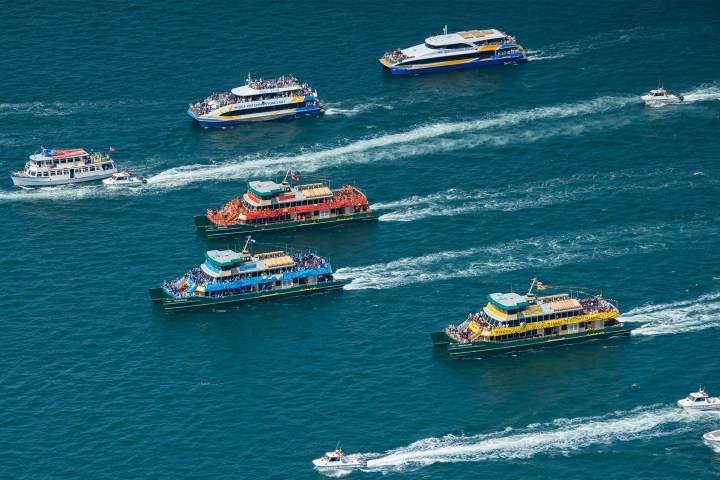 a small boat in a large body of water