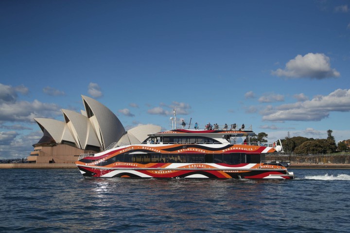 a small boat in a large body of water