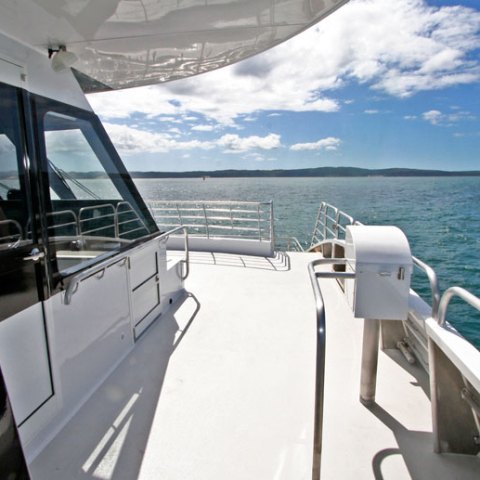 a small boat in a body of water