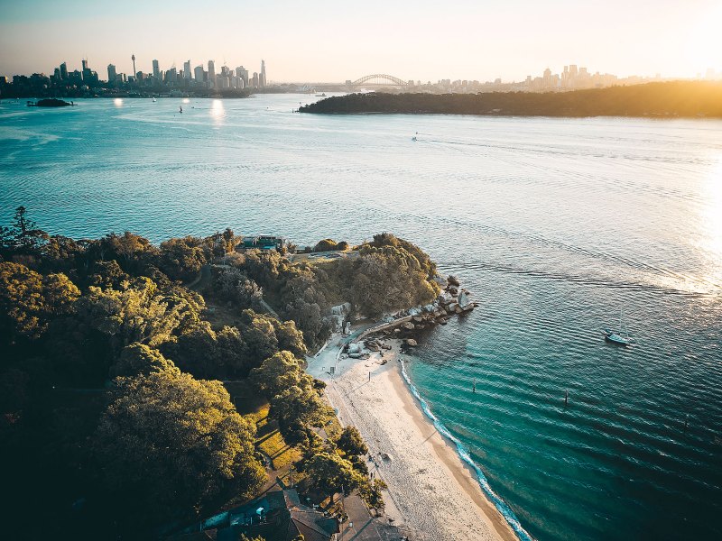 an island in the middle of a body of water