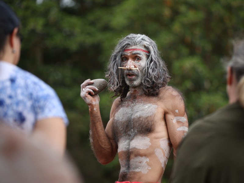 a group of people looking at each other