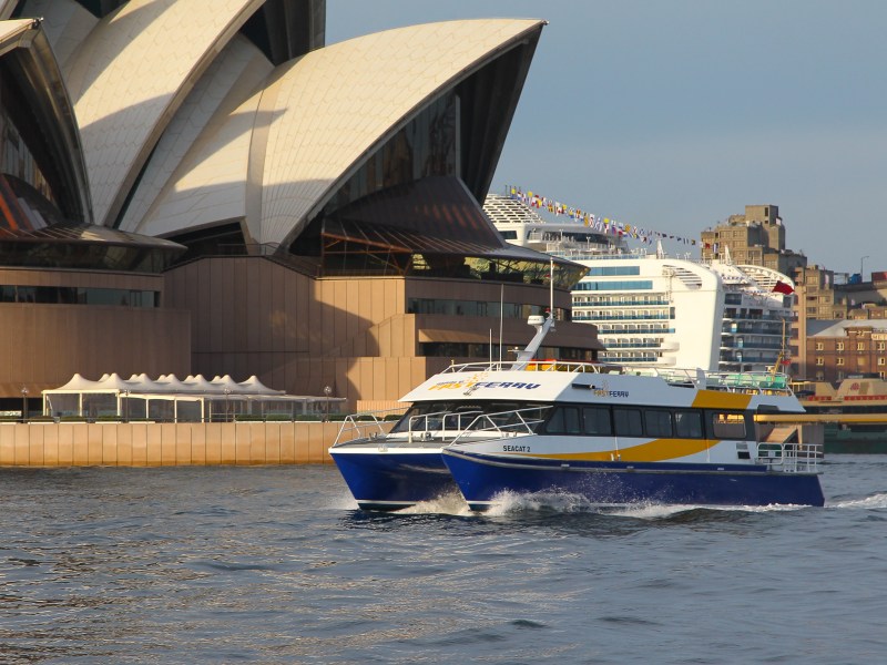 a large ship in the water